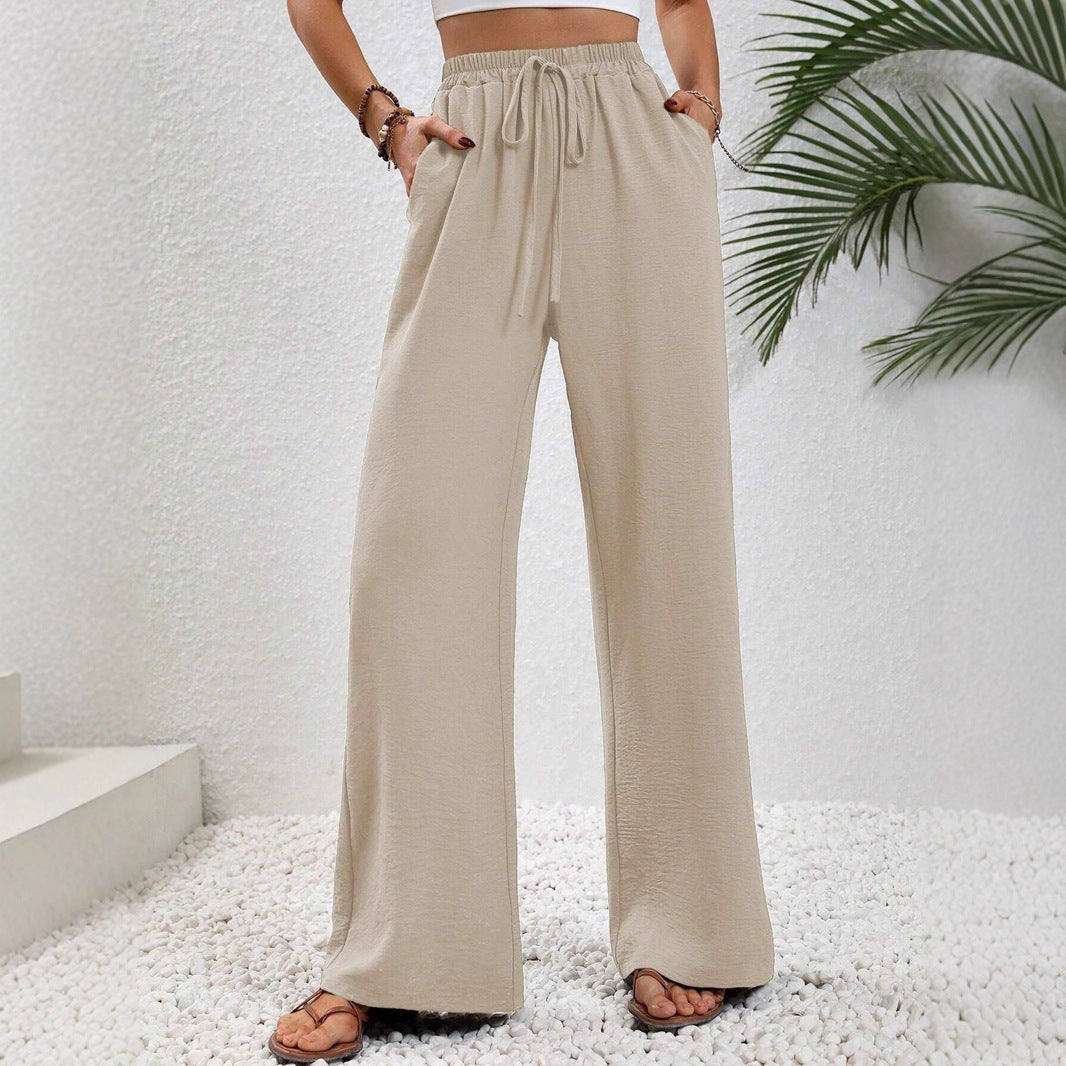 Casual palazzo pants for women with elastic waistband and practical pockets Chic und Stil