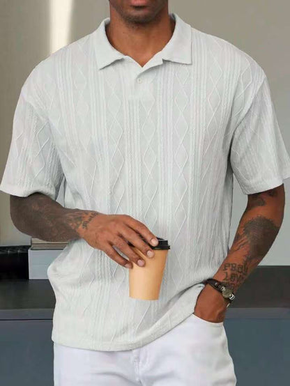 Men's Leisure Short Sleeve Textured Polo Chic and Style