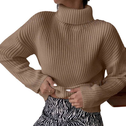 Pullover à col roulé tendance pour femmes avec texture en côtes Chic und Stil