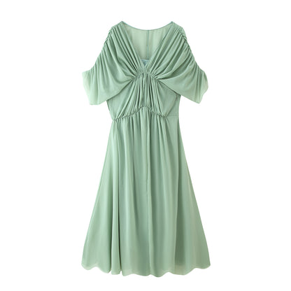 Robe maxi femme avec silhouette fluide et élégante drapée Chic und Stil