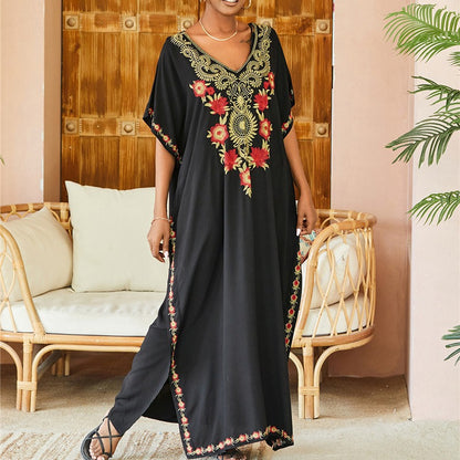 Robe kaftan brodée pour dames Chic und Stil