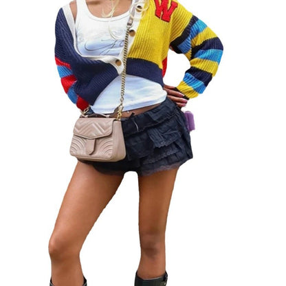 Dames Gilet à motif avec détails de boutons et manches larges Chic und Stil