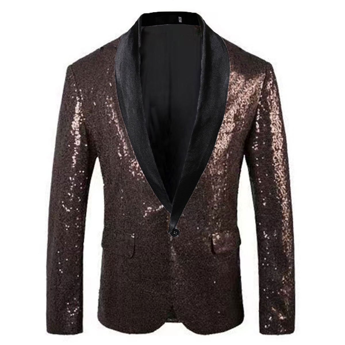 Dames Bl sparkling blazer avec revers noir Chic und Stil