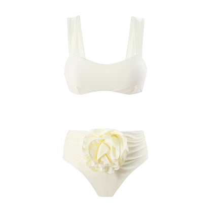 Bikini taille haute pour femme avec décor floral et larges bretelles Chic und Stil