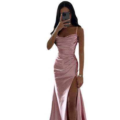 Dames Robe de soirée élégante à fronces Chic und Stil