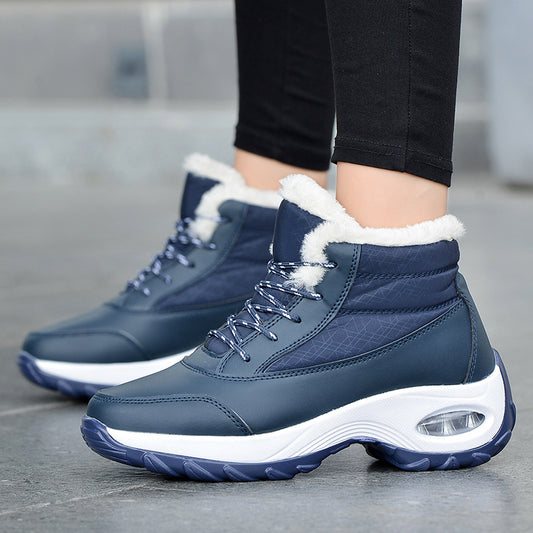 Bottes d'hiver pour femmes avec col en fausse fourrure à la mode et semelle antidérapante Chic und Stil