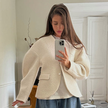 Dames Chic Veste Blazer Oversize Chic und Stil