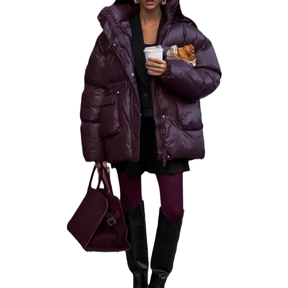 Dames Doudoune Oversized avec design matelassé visible et col montant Chic und Stil