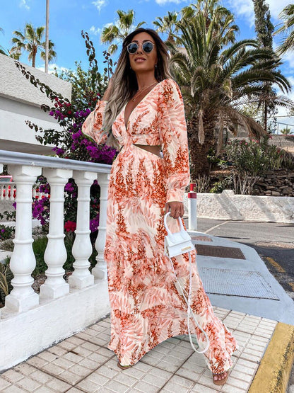 Maxi robe pour femmes avec des détails floraux et une coupe élégante Chic und Stil