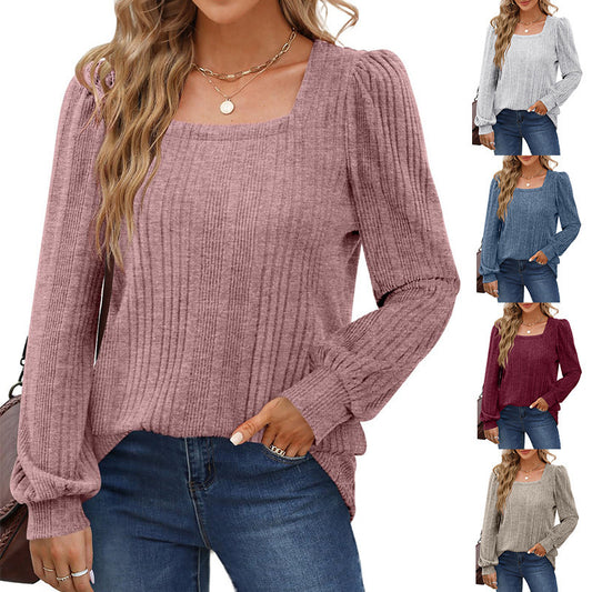 Pull à manches bouffantes côtelé Chic und Stil pour femmes
