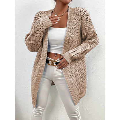Dames gros tricot cardigan avec mailles ouvertes Chic und Stil