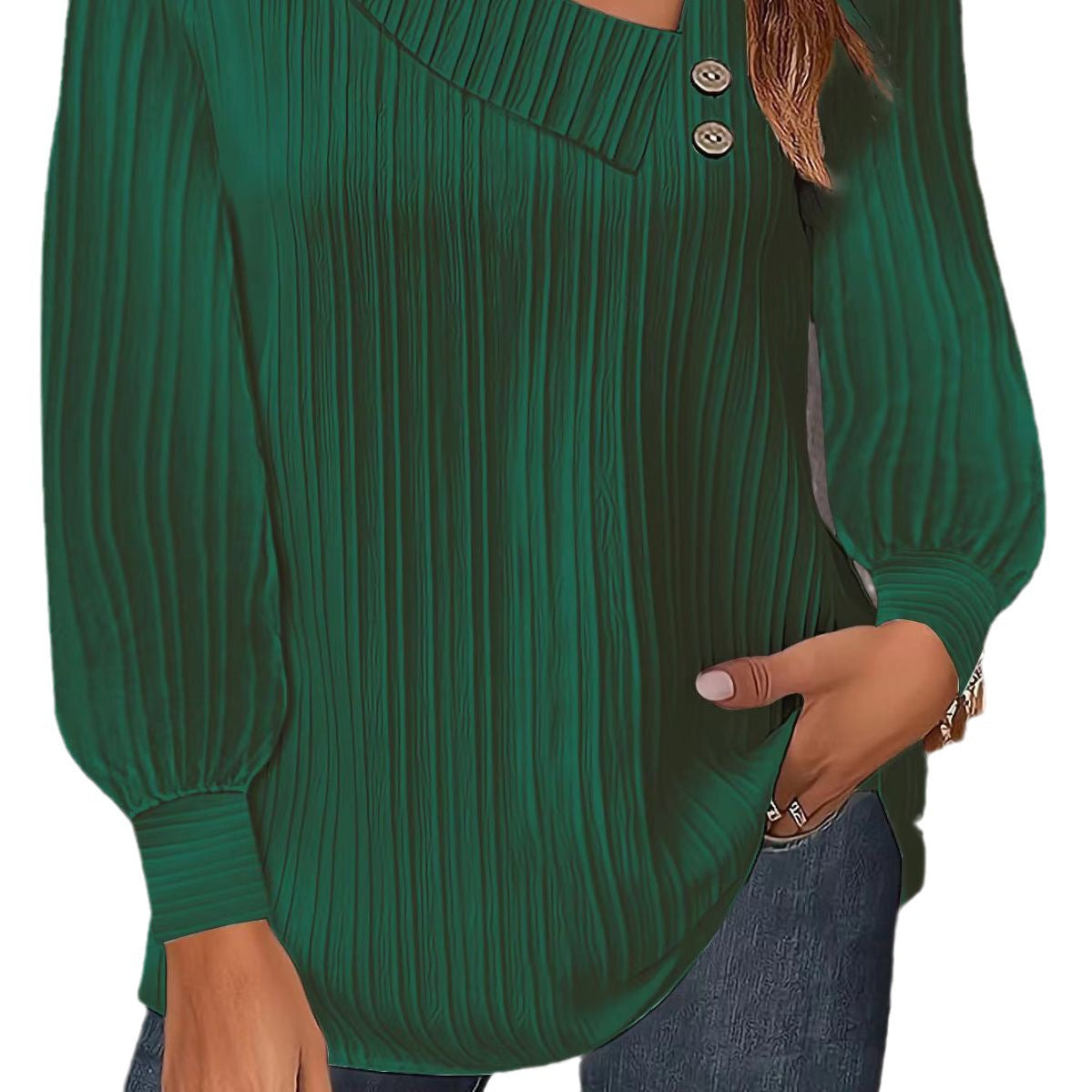 Dames Haut élégant et moderne avec décolleté asymétrique Chic und Stil