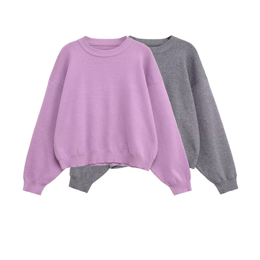 Dames pull-over décontracté oversize en tissu de sweat doux Chic und Stil