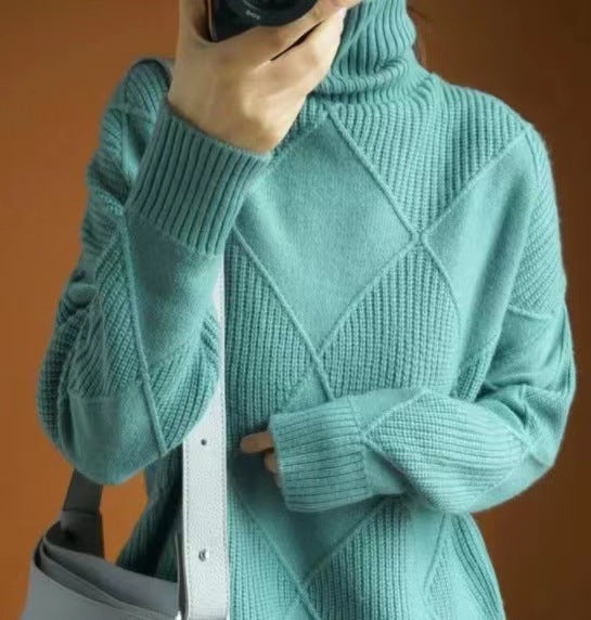 Pull oversized pour femmes avec col montant et design structuré Chic und Stil