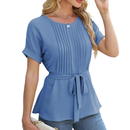 Chemisier femme avec détails froncés et ceinture latérale Chic und Stil