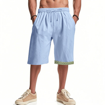 Shorts de plage décontractés pour hommes avec taille élastique et ourlet décoratif Chic und Stil