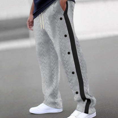 Men's athletic leisure pants with snap buttons and structured design Chic and Style