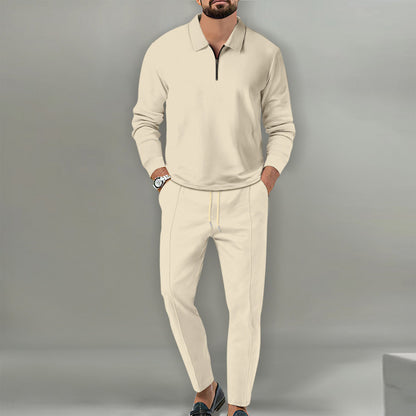 Costume de loisirs pour hommes avec pull texturé et joggings à la mode Chic und Stil