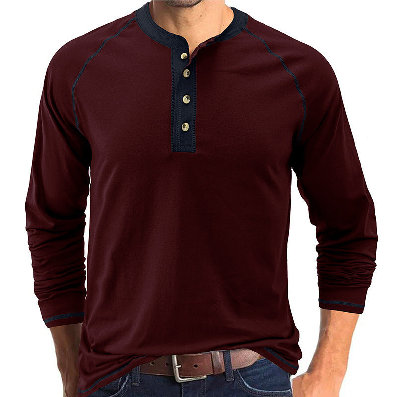 Chemise à manches longues pour hommes avec patte de boutonnage et détails contrastés Chic und Stil