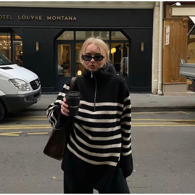 Pull en tricot pour femmes avec col montant de Chic und Stil