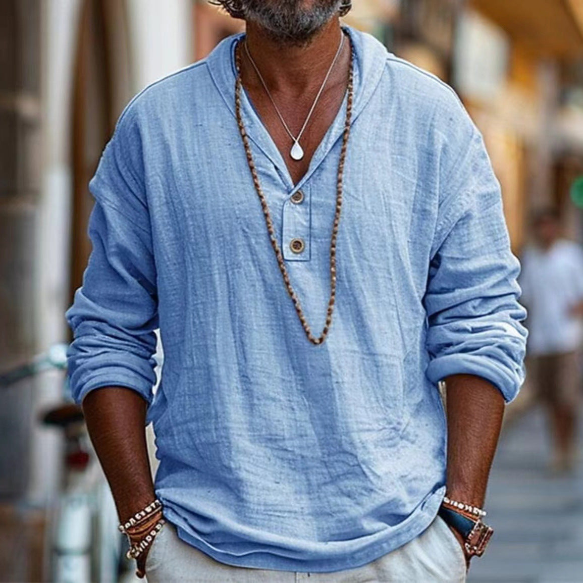 Chemise décontractée à manches longues pour hommes avec boutonnage et coupe moderne Chic und Stil