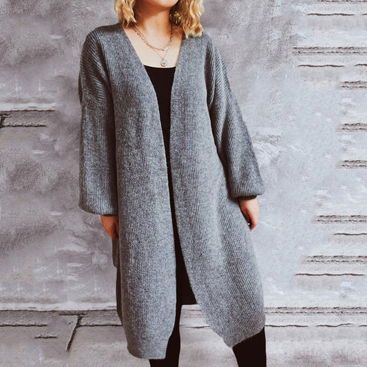 Cardigan en tricot décontracté pour femmes avec des manches oversized décontractées et une coupe ouverte Chic und Stil