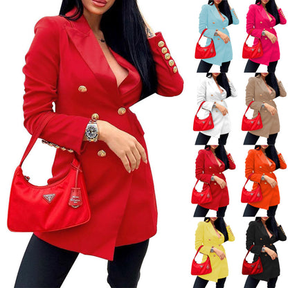 Veste femme double boutonnage tendance avec détails de boutons élégants Chic und Stil