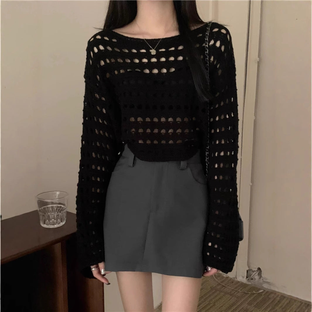 Femme pull en crochet surdimensionné et aérien avec une coupe ample Chic und Stil