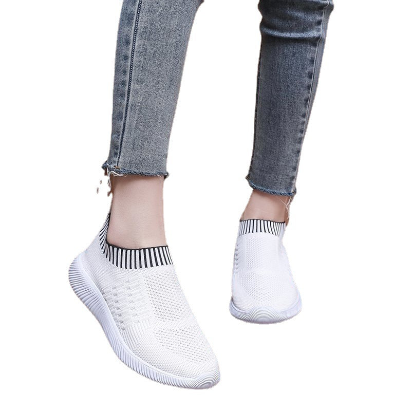 Baskets Slip-On respirantes pour femmes avec dessus en tricot élastique Chic und Stil