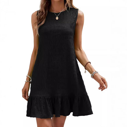 Robe d'été pour femmes avec finition volants et surface texturée Chic und Stil