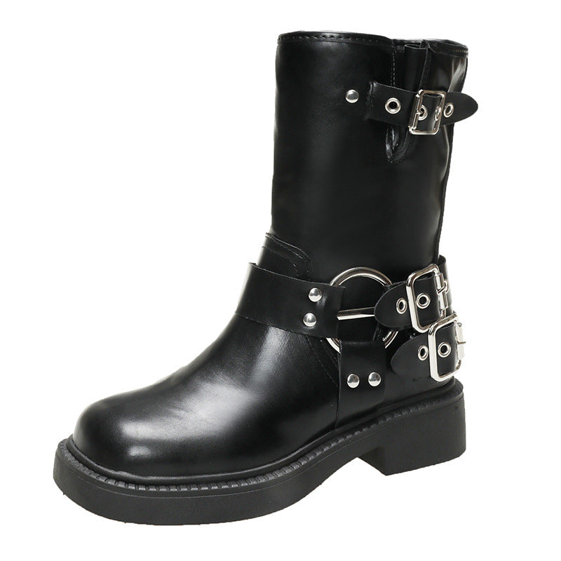Bottes pour dames avec boucles à la mode et semelle antidérapante Chic und Stil