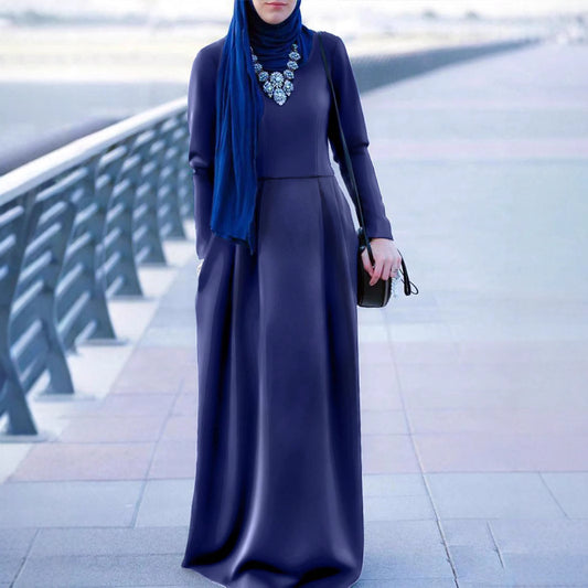 Robe maxi élégante pour femmes avec des manches longues et une coupe fluide Chic und Stil