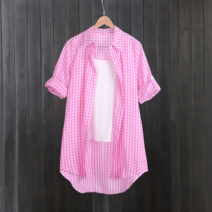 Robe chemise à carreaux de loisirs pour femmes Chic und Stil