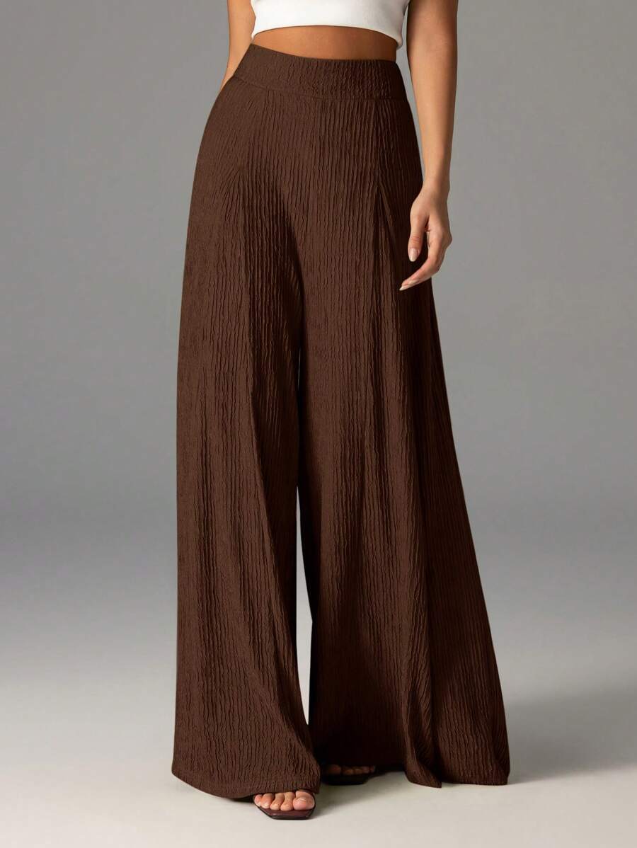 Wide pleated pants for women with high waist and elastic waistband Chic and Style