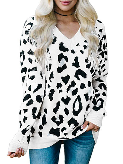 Pull en tricot pour femmes avec un motif léopard moderne Chic und Stil