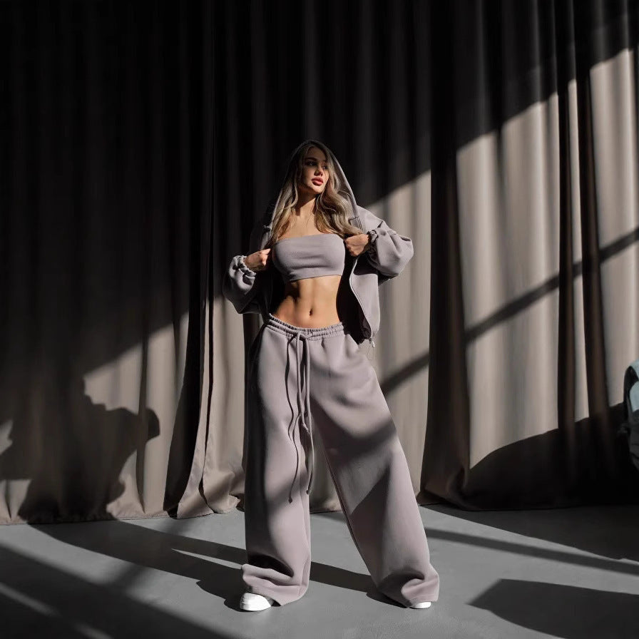 Chic and Style women's short hoodie set and casual pants