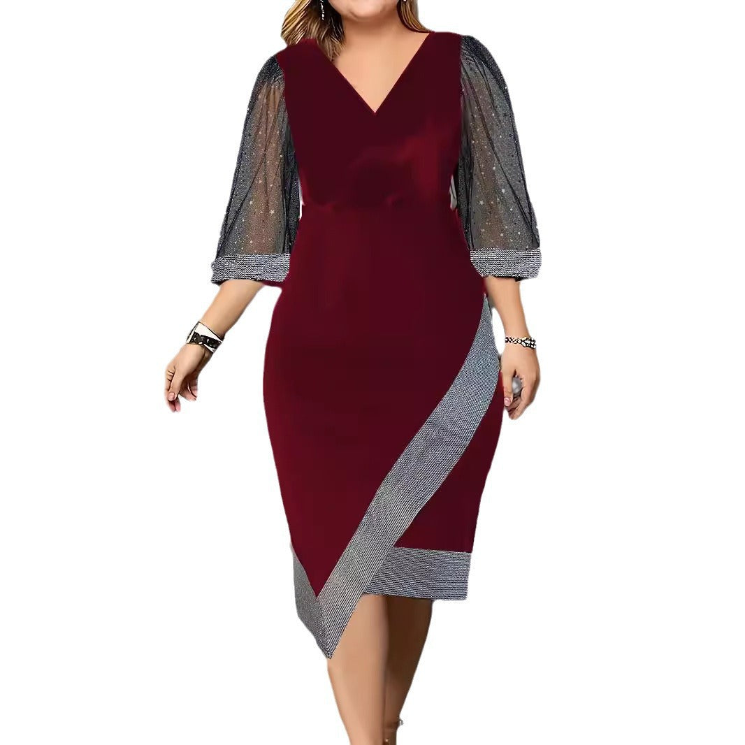 Dames Élégant Robe Sans Manches V Décolleté Chic und Stil