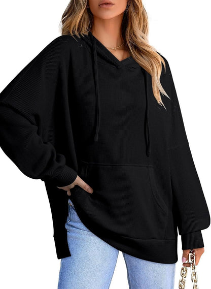 Pull à capuche surdimensionné pour femmes en piqué gaufré Chic und Stil