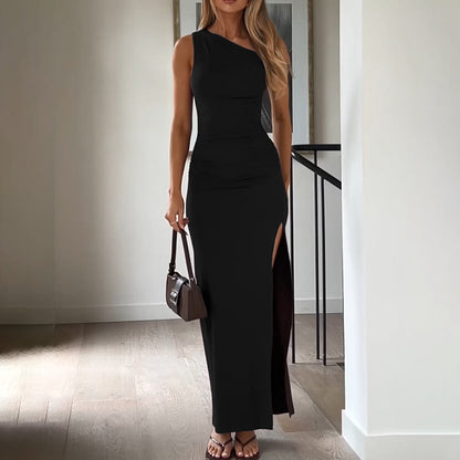 Robe maxi asymétrique à une épaule Chic und Stil pour femmes