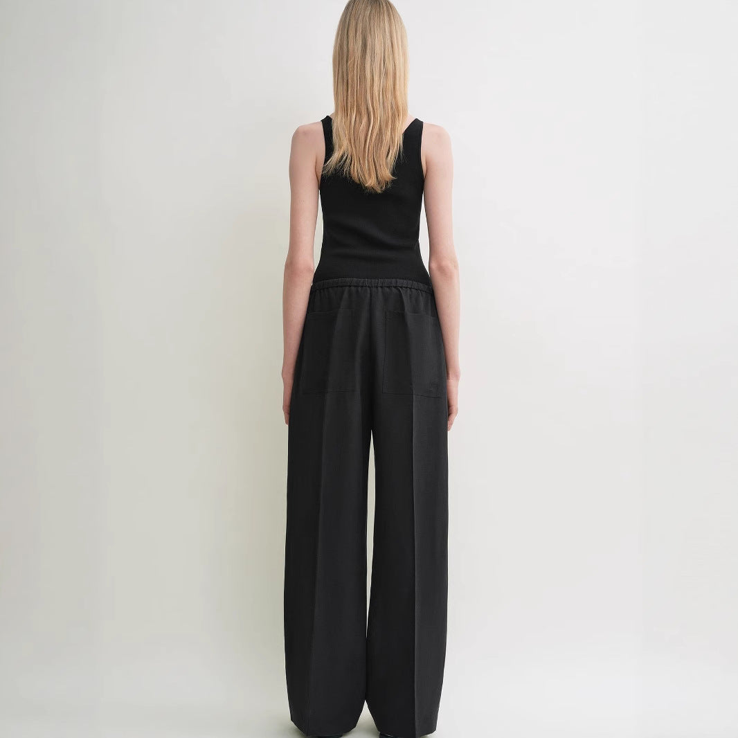 Ladies casual jersey pants with elastic waistband Chic and Style