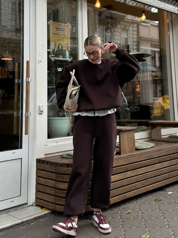 Ensemble de pull décontracté pour femmes et pantalon large Chic und Stil