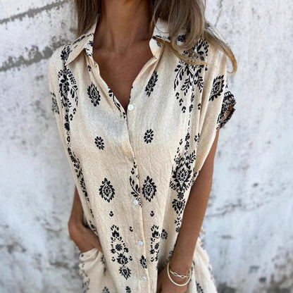 Robe chemise féminine à motif fin Chic und Stil