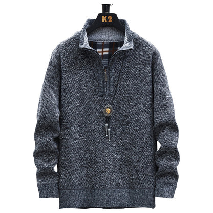 Men's knitted pullover with half-zip and modern design Chic und Stil