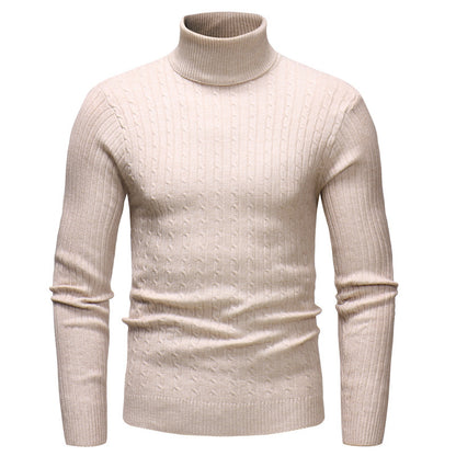 Men's high-quality cashmere pullover with structured cable knit pattern Chic and Style