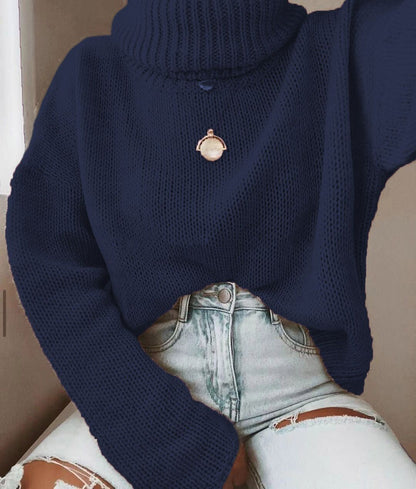Pull en tricot pour femmes avec col montant et coupe décontractée Chic und Stil