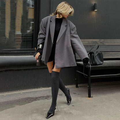 Dames Blazer surdimensionné avec design texturé Chic und Stil