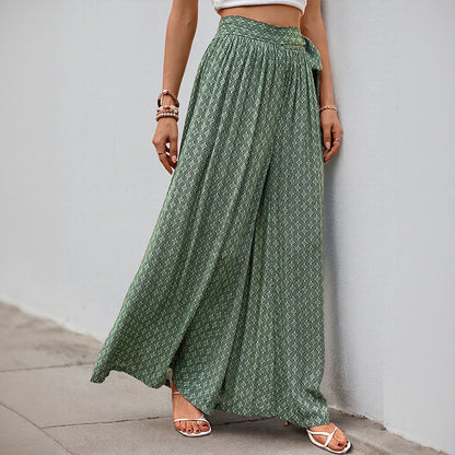 Chic and Style wide-leg boho printed pants for women