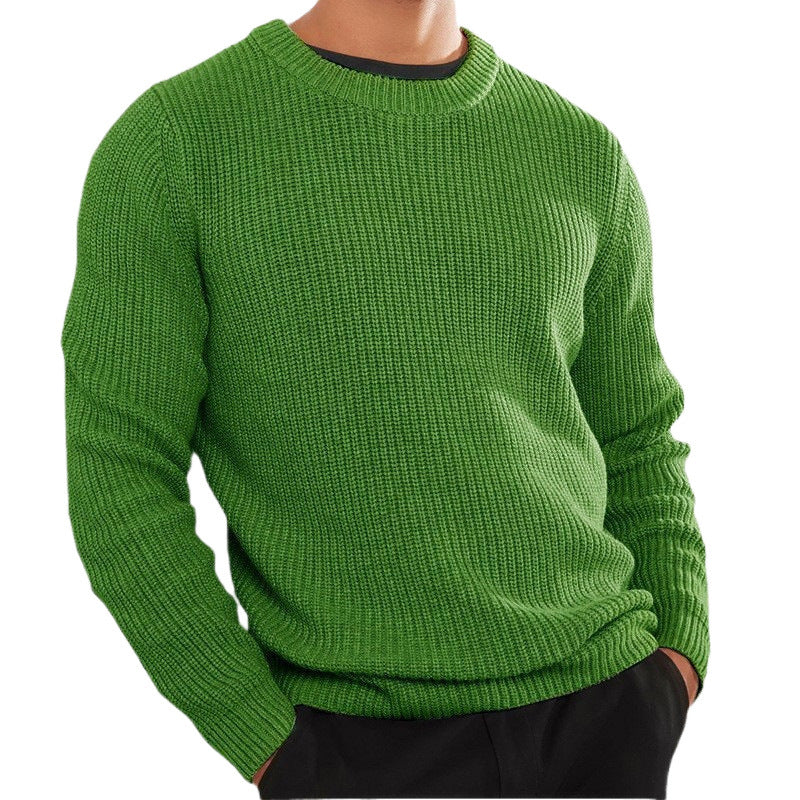Pull en tricot pour hommes avec surface texturée et col ras du cou Chic und Stil