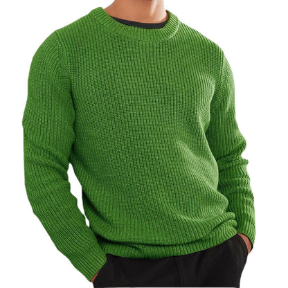 Pull en tricot pour hommes avec surface texturée et col ras du cou Chic und Stil