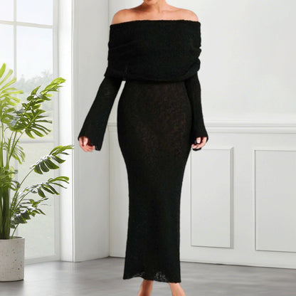 Robe maxi off-shoulder pour dames avec une structure élégante Chic und Stil